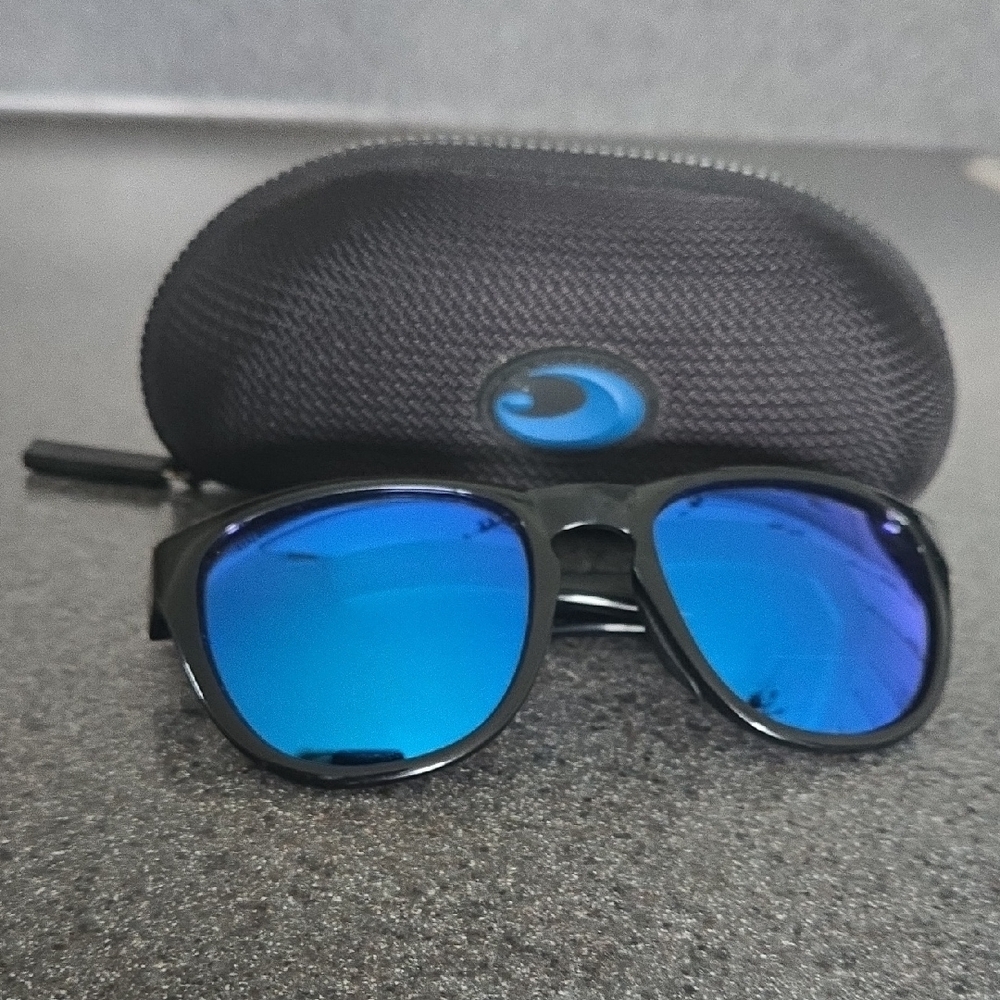 Costa Black Frame with Blue Lenses Sunglasses